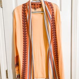 BKE peach Aztec cardigan